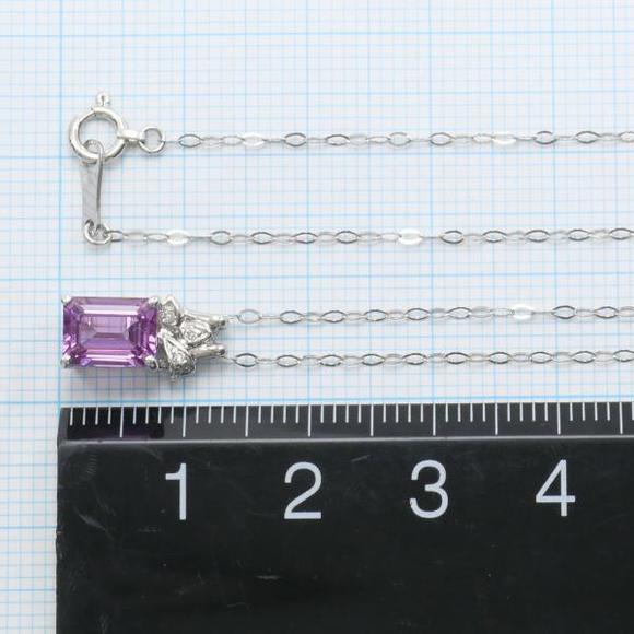 LuxUness K18 White Gold Garnet Necklace Metal Necklace in Pristine Condition - Picture 5 of 5